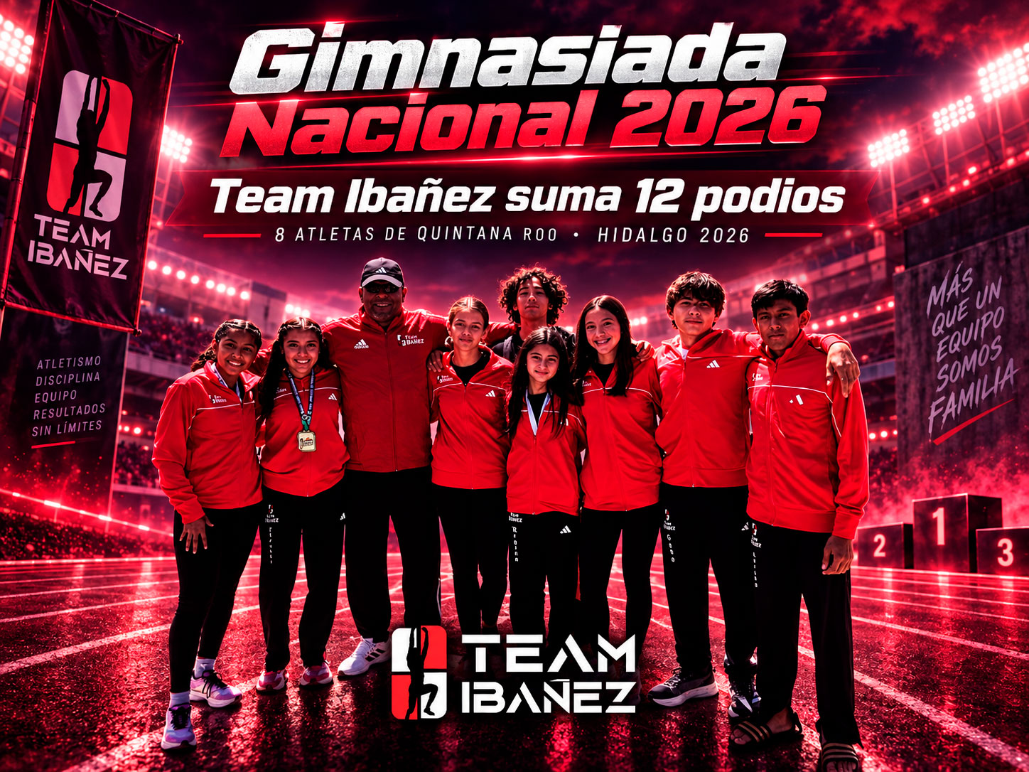 Atletas de Team Ibáñez en la Gimnasiada Nacional 2026 en Hidalgo